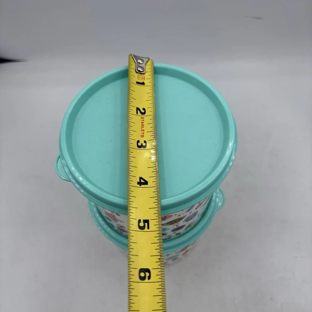 Tupperware Food Storage Utopic Shore Mini 2 Cups Shell Sea Ocean White Set of 2